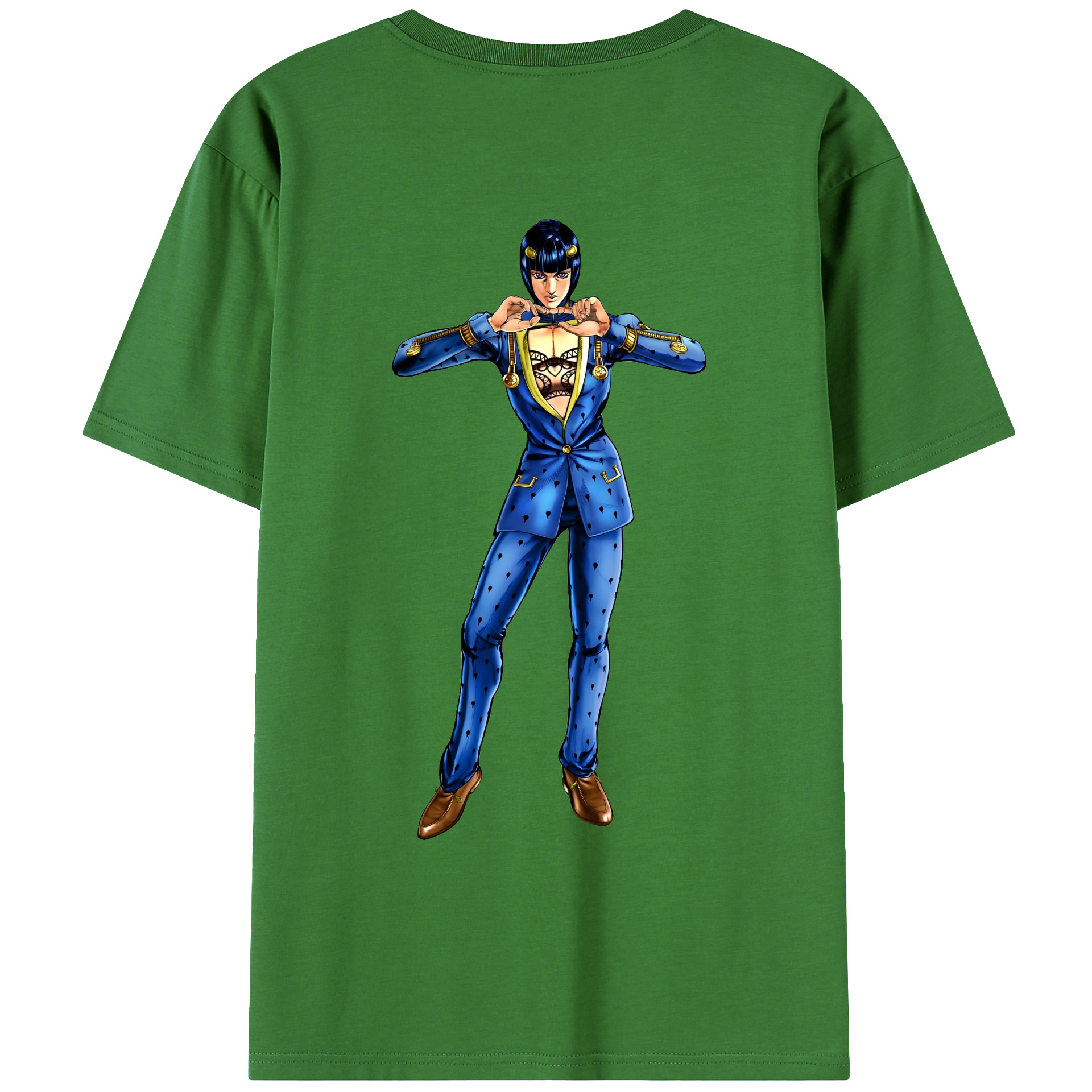 （画像用） ジョジョの奇妙な冒険 ブローノ?ブチャラティ JoJo's Bizarre Adventure Bruno Bucciarati レディース半袖Tシャツ(バックプリント)
